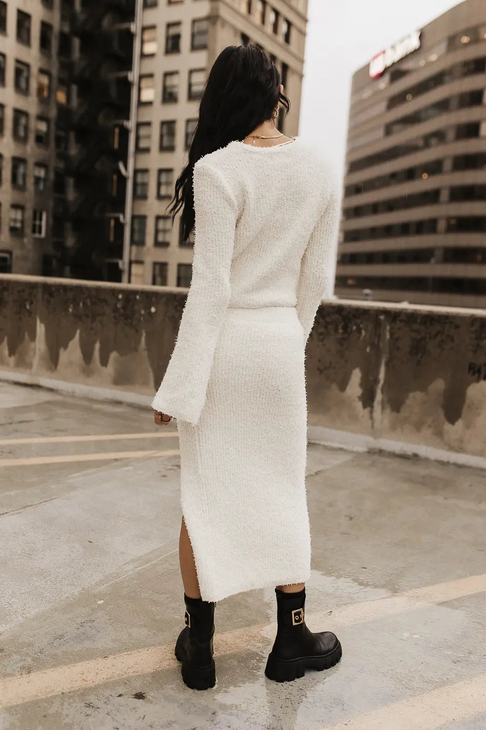 Briley Fuzzy Skirt in Cream - FINAL SALE