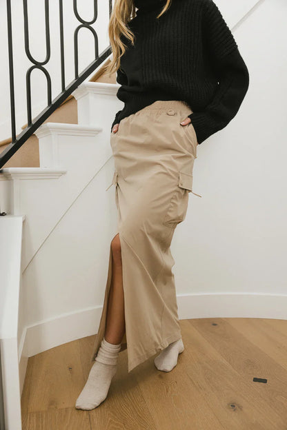 Ellie Cargo Skirt in Taupe - FINAL SALE