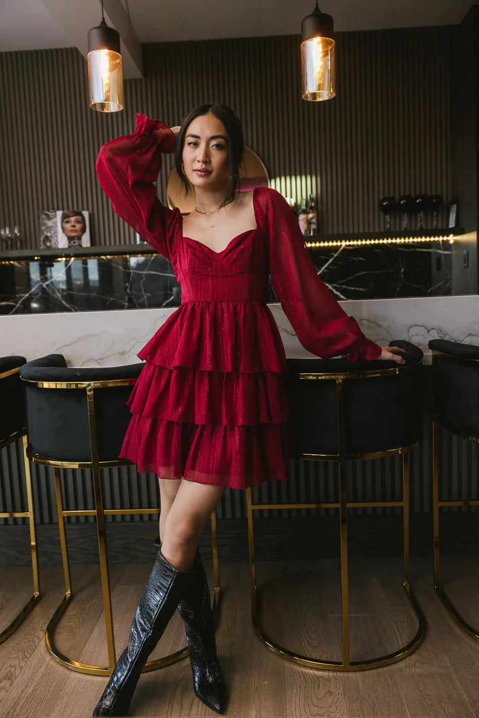 Kristina Tiered Shimmer Dress - FINAL SALE