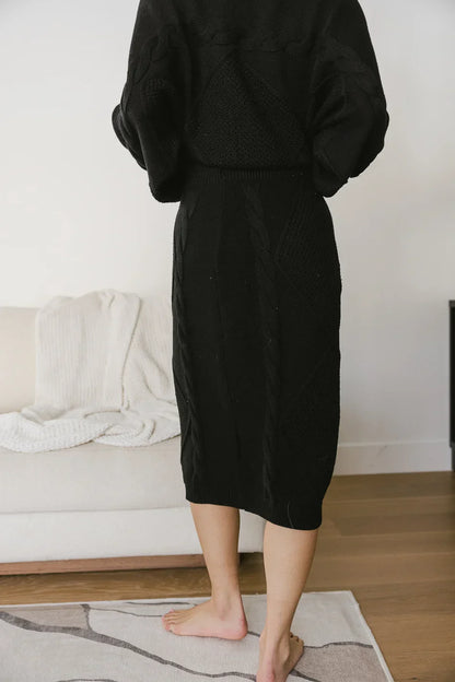 Lilly Cable Knit Skirt in Black - FINAL SALE
