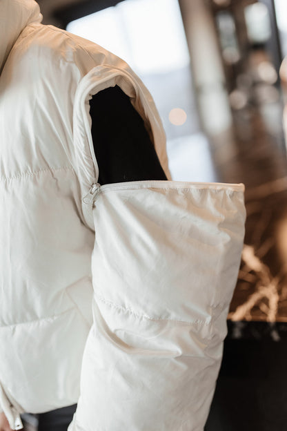 Kai Detachable Sleeve Jacket in Cream - FINAL SALE