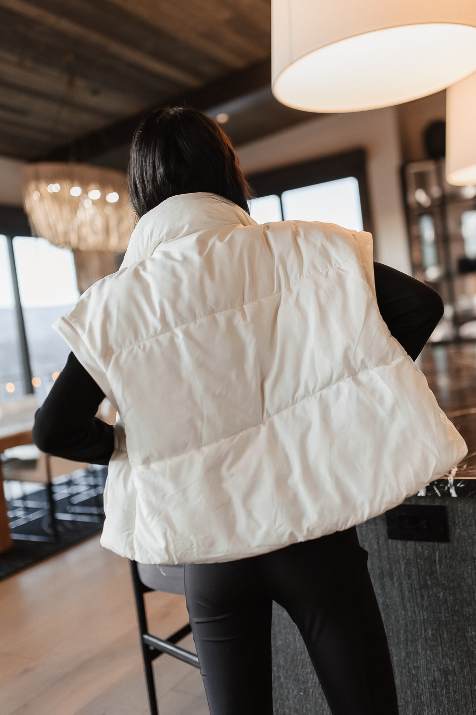 Kai Detachable Sleeve Jacket in Cream - FINAL SALE