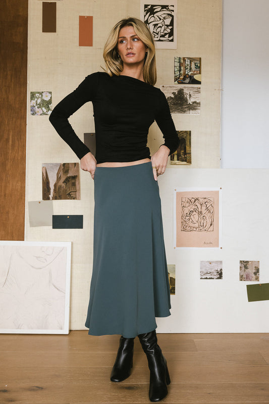 Luna Ruched Top in Black - FINAL SALE