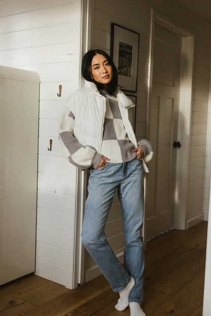 Kai Detachable Sleeve Jacket in Cream - FINAL SALE