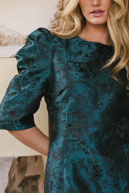 Kaylee Brocade Dress in Teal - FINAL SALE