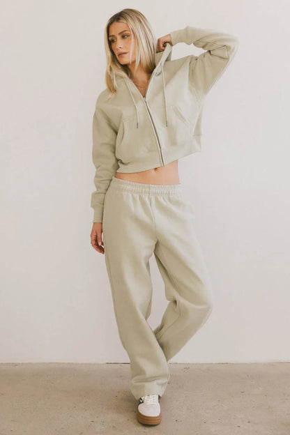 Ezra Zip Up in Sage - FINAL SALE