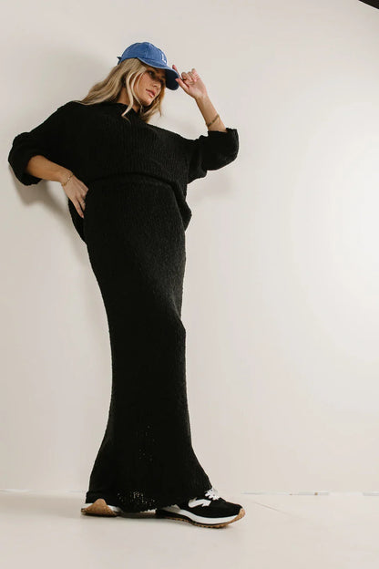 Charlotte Knit Skirt in Black - FINAL SALE