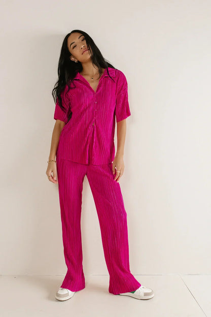 Clara Ribbed Pants in Pink - FINAL SALE