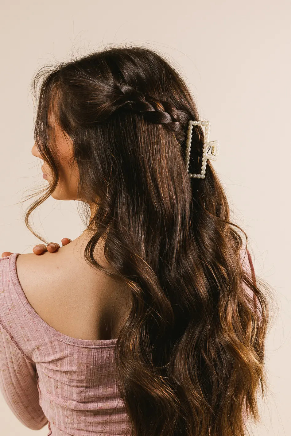 Pearl Rectangle Claw Clip
