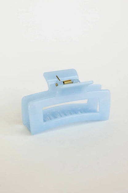 Translucent Rectangle Claw Clip in Blue