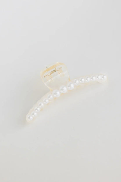 White Pearl Claw Clip in Large - FINAL SALE