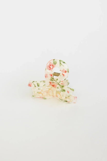 Floral Claw Clip in Pink