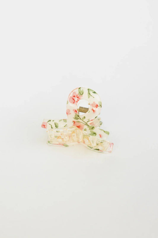 Floral Claw Clip in Pink