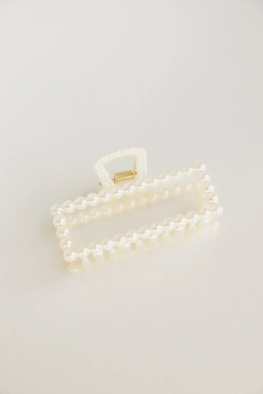Pearl Rectangle Claw Clip
