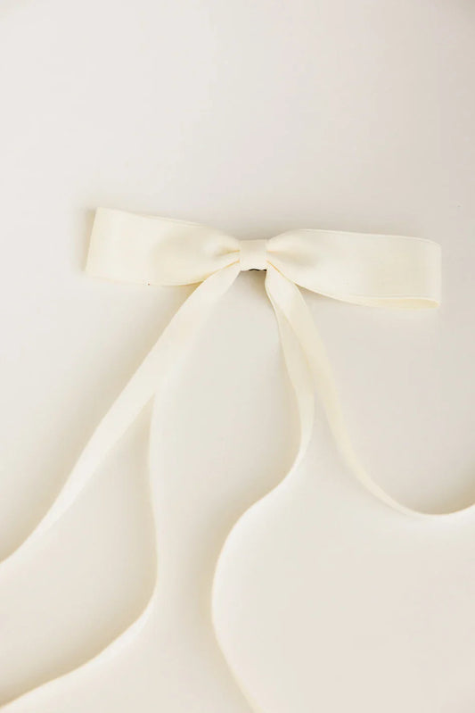 Bow Hair Clip in Cream
