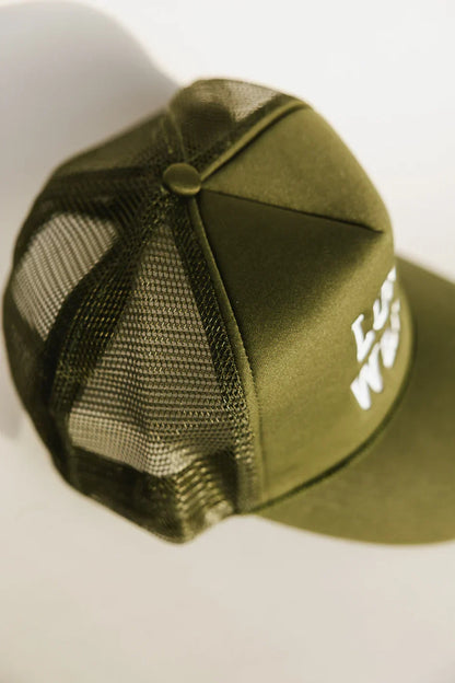 Long Weekend Trucker Hat in Olive