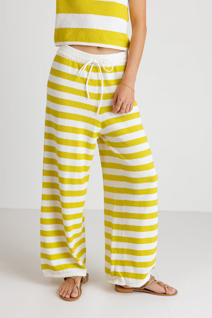 Charly Striped Pants in Yellow - FINAL SALE
