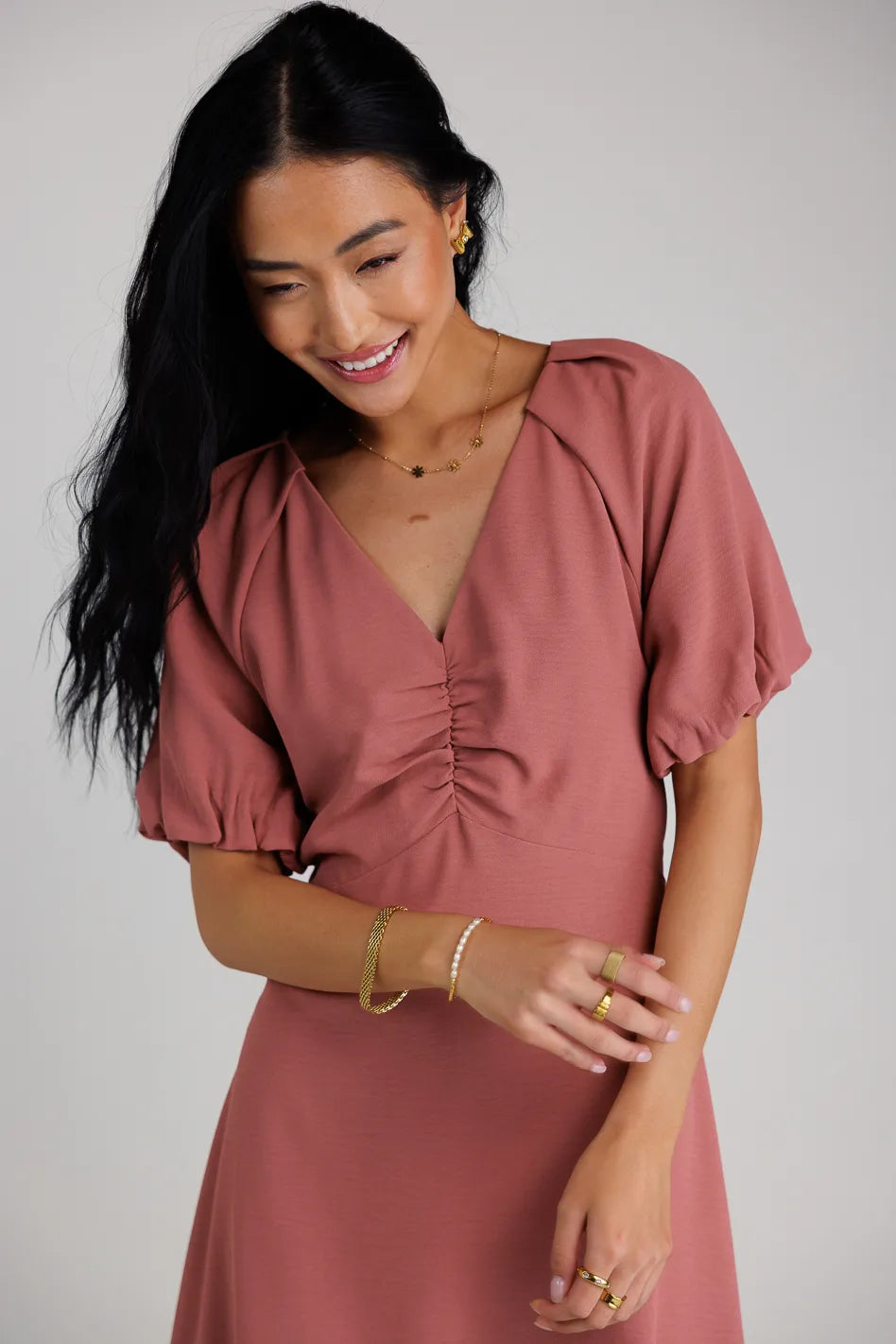 Maeve Midi Dress in Mauve - FINAL SALE