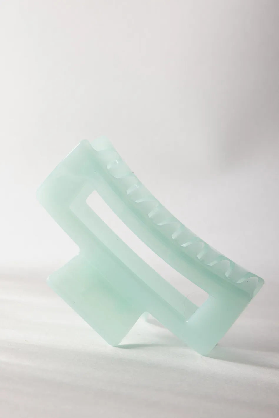 Translucent Rectangle Claw Clip in Mint