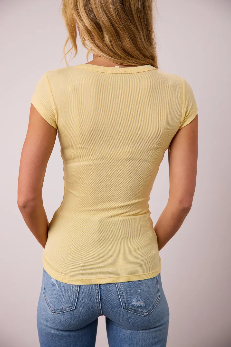 Oaklynn Ribbed Top in Yellow - FINAL SALE