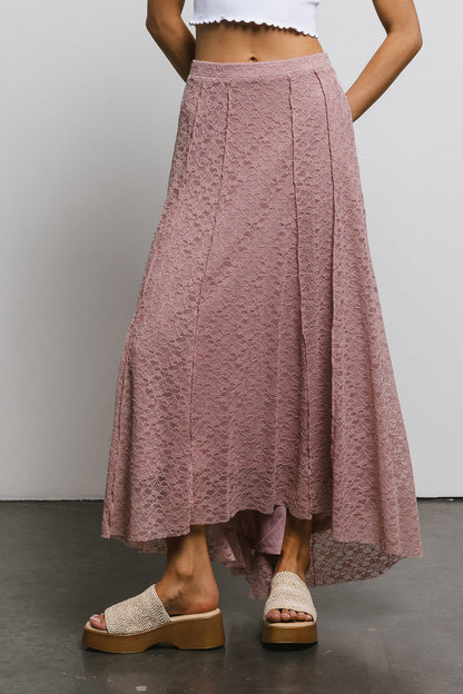 Eliza Lace Skirt in Rose - FINAL SALE