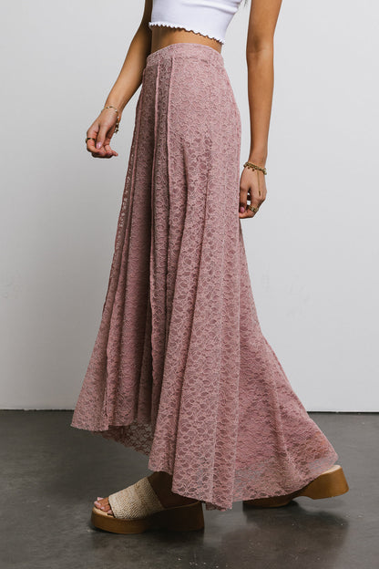 Eliza Lace Skirt in Rose - FINAL SALE