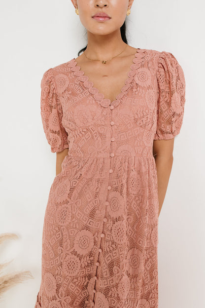 Rowan Lace Dress in Pink - FINAL SALE