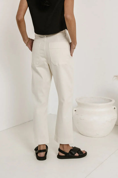Bella Straight Leg Jeans in Cream - FINAL SALE