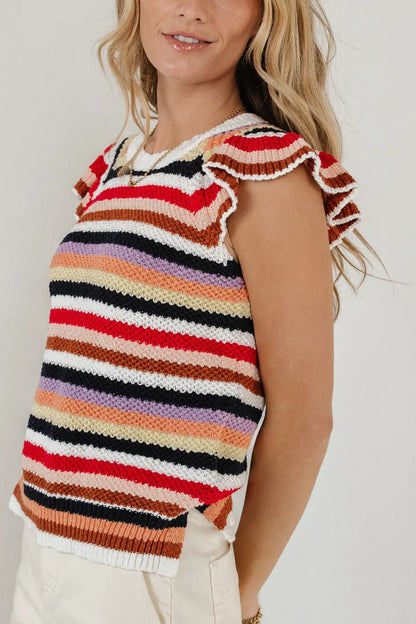 Lexi Sweater Top in Striped - FINAL SALE