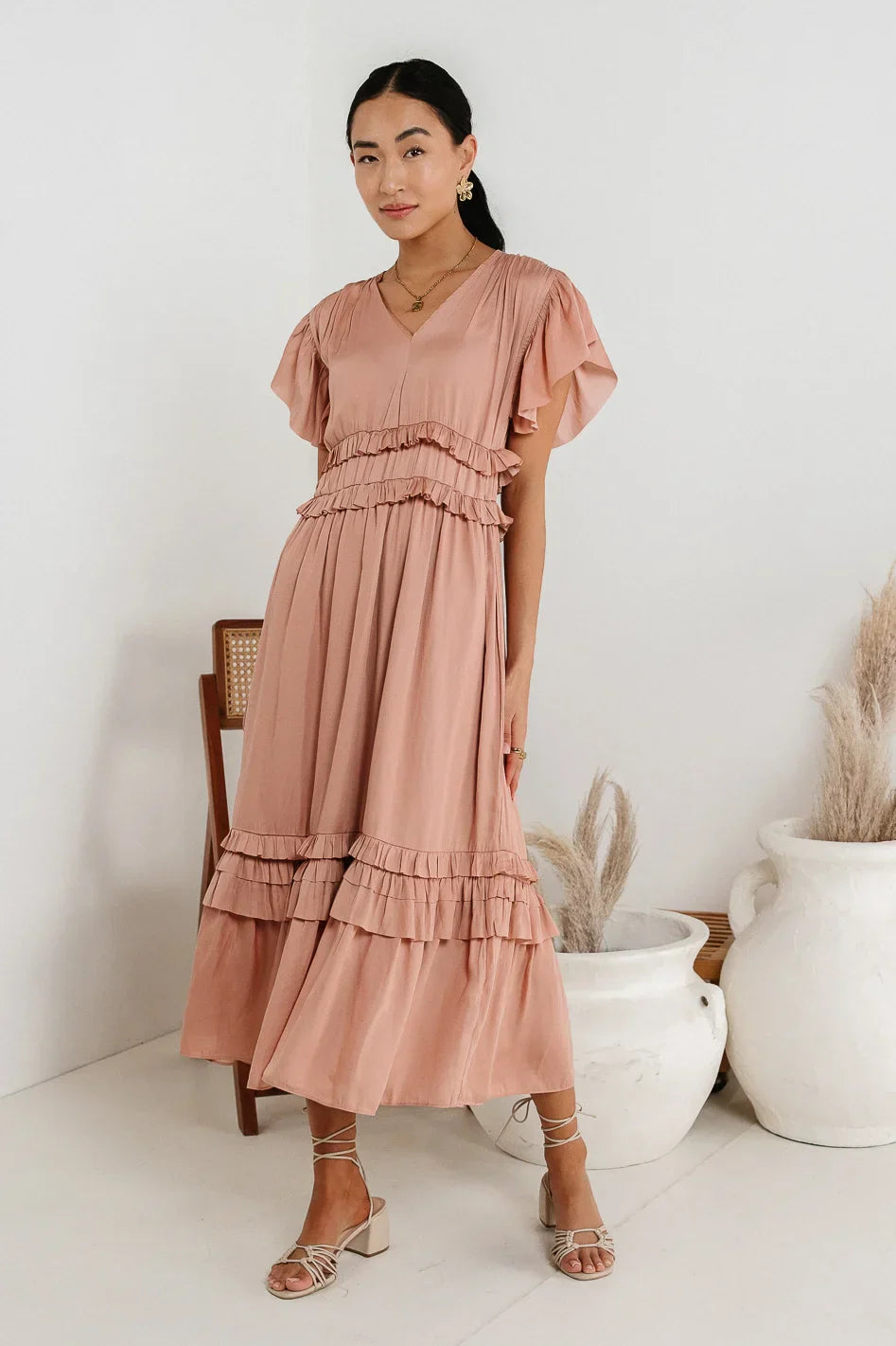 Willa Ruffle Dress in Blush - FINAL SALE