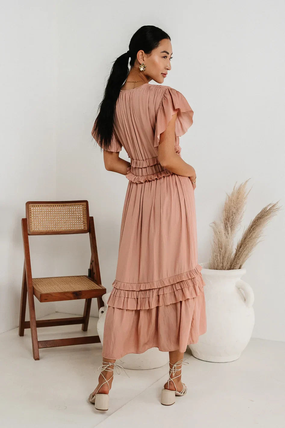 Willa Ruffle Dress in Blush - FINAL SALE