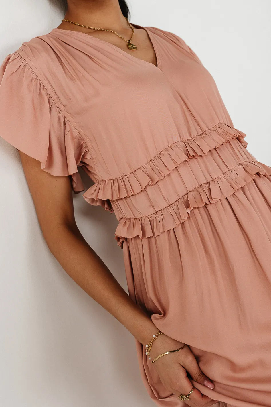 Willa Ruffle Dress in Blush - FINAL SALE