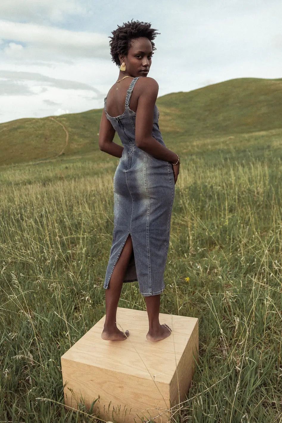 Valentini Denim Midi Dress - FINAL SALE