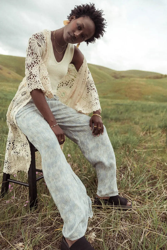 Verity Printed Pants in Blue - FINAL SALE