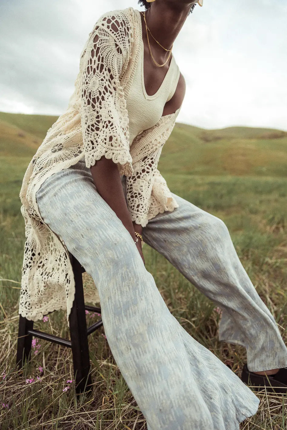 Verity Printed Pants in Blue - FINAL SALE
