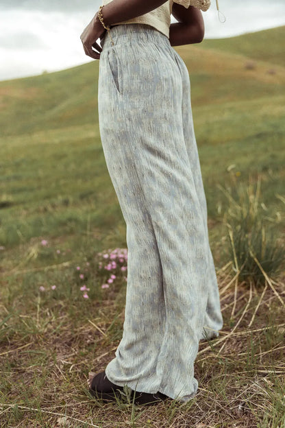 Verity Printed Pants in Blue - FINAL SALE