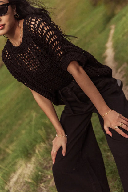 Toso Crocheted Top in Black - FINAL SALE