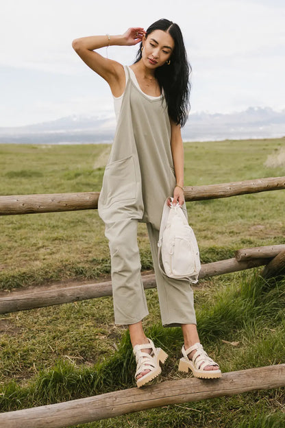 Don't Stop Onesie in Sage - FINAL SALE