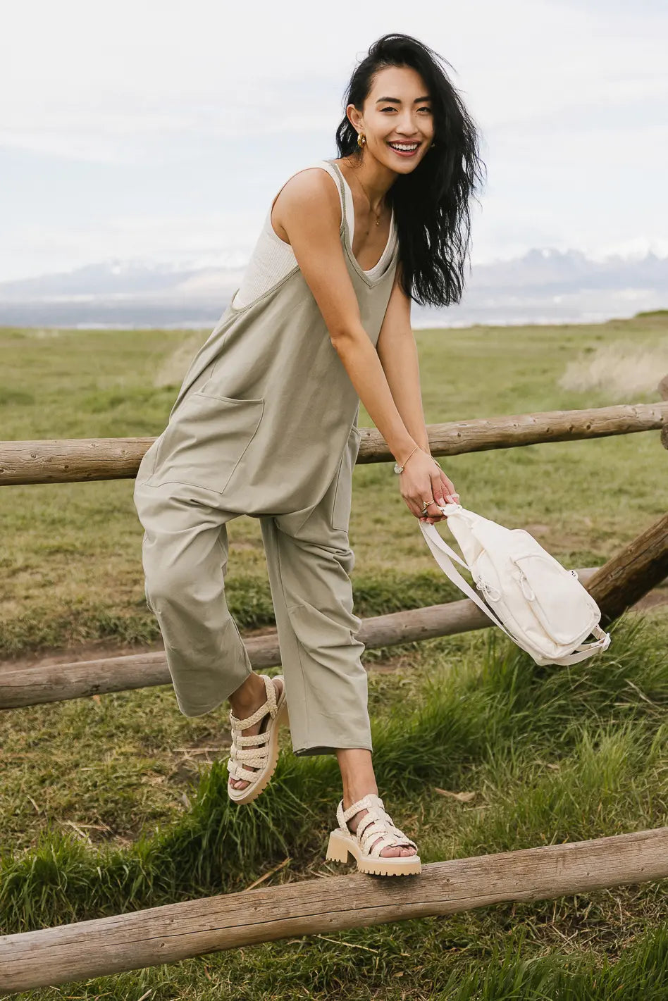 Don't Stop Onesie in Sage - FINAL SALE