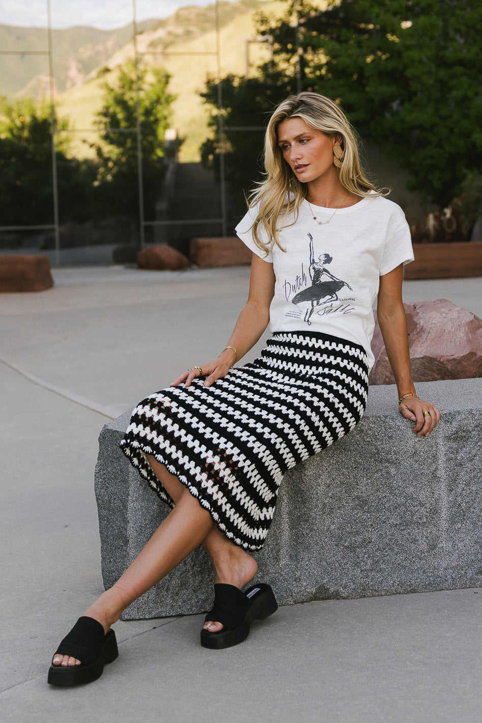 Rylan Crochet Skirt in White - FINAL SALE