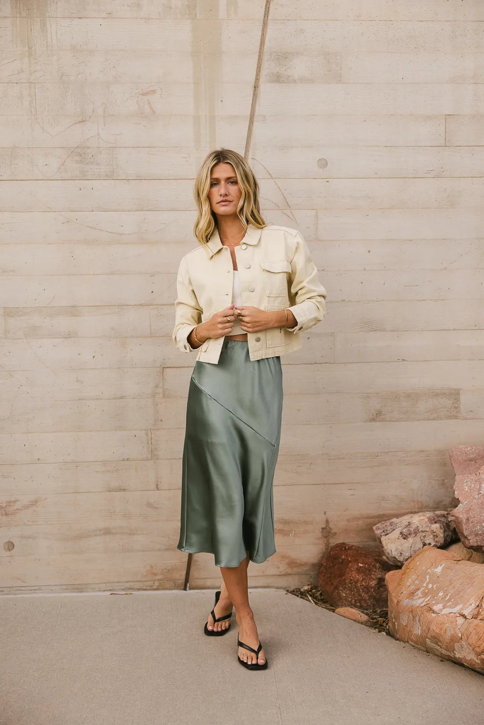 Zada Midi Skirt in Sage - FINAL SALE
