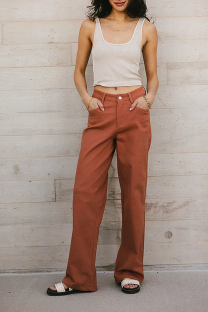 Porsha Straight Leg Jeans in Rust - FINAL SALE