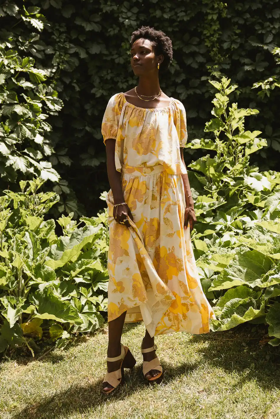 Saffron Floral Crop Top - FINAL SALE