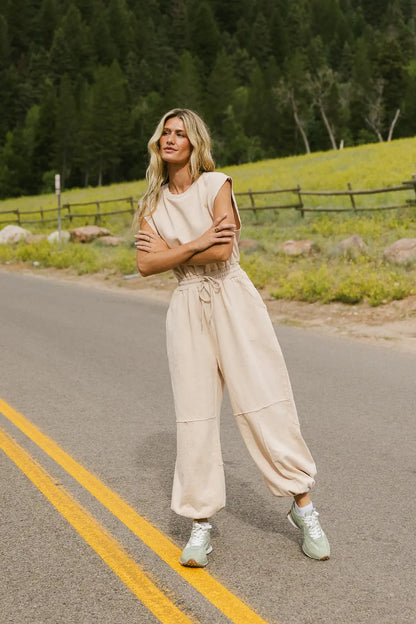 Weekend Warrior Jumpsuit in Ivory - FINAL SALE