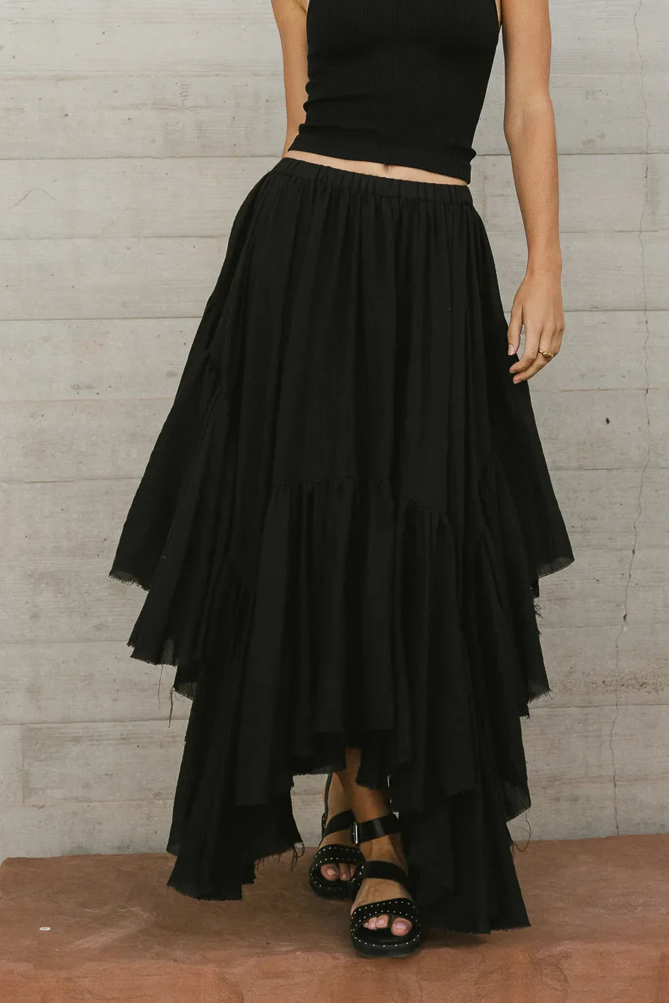 Augusta Handkerchief Skirt in Black - FINAL SALE