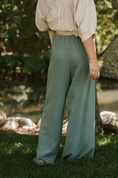 Tatum Woven Pants in Green - FINAL SALE