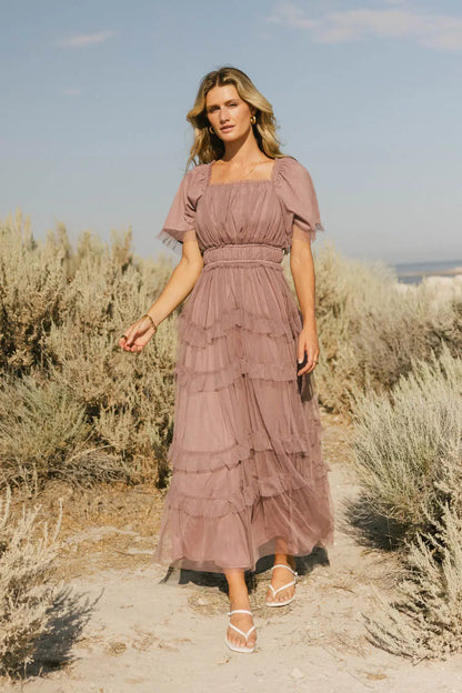 Eugena Ruffled Maxi Dress in Lavender - FINAL SALE