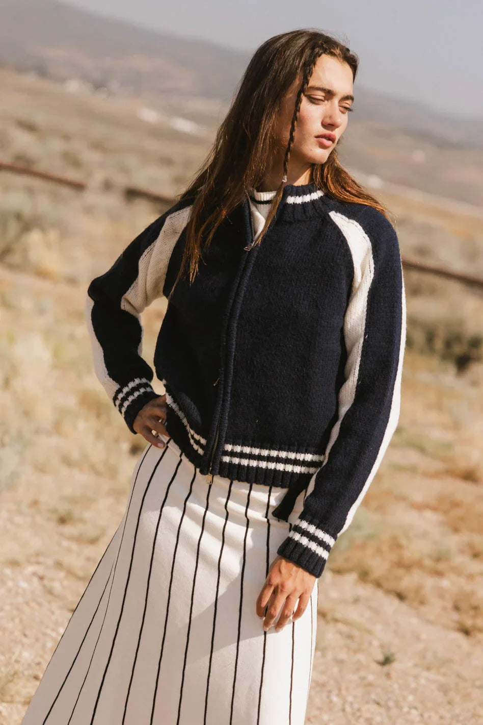 Sebastian Knit Jacket in Navy - FINAL SALE