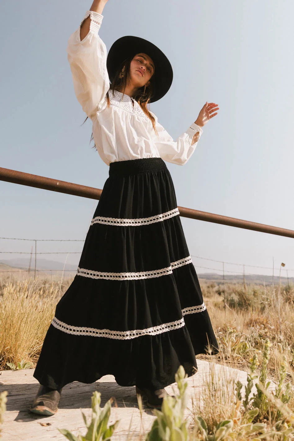 Betsie Lace Trim Maxi Skirt - FINAL SALE