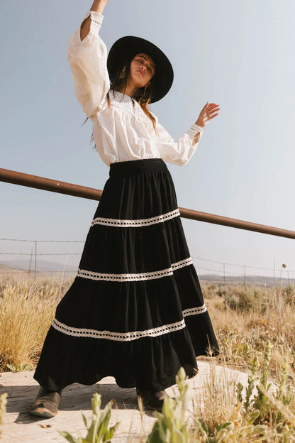 Betsie Lace Trim Maxi Skirt - FINAL SALE